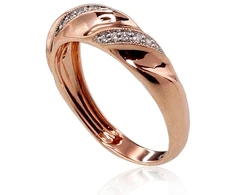 Diamond Sky Jewelry Raudono aukso 585 prabos žiedas su deimantais „Aveyron III“