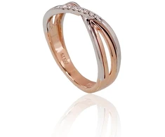 Diamond Sky Jewelry Raudono aukso 585 prabos žiedas su deimantais „X-Factor“
