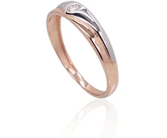 Diamond Sky Jewelry Raudono aukso 585 prabos žiedas su cirkoniais „Tokijas XXXI“