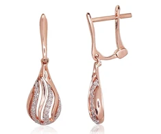 Diamond Sky Jewelry Auksiniai auskarai su deimantais „Golden Drop II“