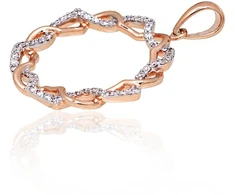 Diamond Sky Jewelry Raudono aukso 585 prabos pakabukas su deimantais „Omega II“