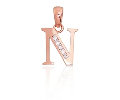 Diamond Sky Jewelry Auksinis raidės pakabukas su cirkoniais „N III“