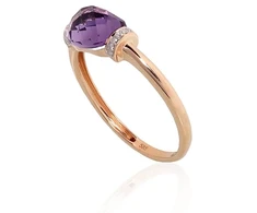 Diamond Sky Jewelry Auksinis žiedas su deimantais ir ametistais „Žvaigždžių Šnabždesys“