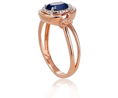 Diamond Sky Jewelry Raudono aukso 585 prabos žiedas su deimantais ir safyrais „Ferro IX“