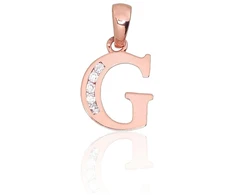 Diamond Sky Jewelry Auksinis raidės pakabukas su cirkoniais „G III“