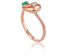 Diamond Sky Jewelry Auksinis žiedas su deimantais ir smaragdais „Grotex III“