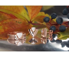 Diamond Sky Jewelry Raudono aukso 585 prabos auskarai su deimantais „Melisandra III“