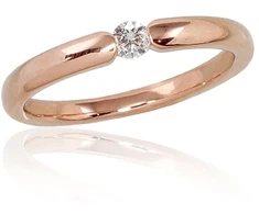Diamond Sky Jewelry Raudono aukso 585 prabos žiedas su deimantais „Naujoji Klasika II“