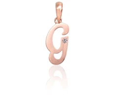 Diamond Sky Jewelry Raudono aukso 585 prabos raidės pakabukas su cirkoniais „G IV“