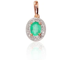 Diamond Sky Jewelry Auksinis pakabukas su deimantais ir smaragdais „Sofia VII“