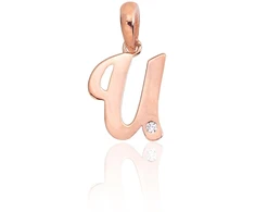 Diamond Sky Jewelry Auksinis raidės pakabukas su cirkoniais „U IV“
