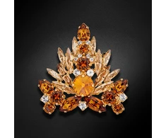 Diamond Sky Jewelry Segė moterims DiamondSky „Kristalo Šakelė II (Light Amber / Topaz / Golden Shadow)“ su Swarovski kristalais