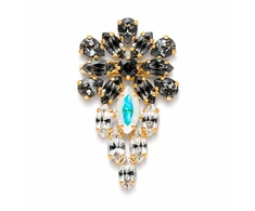 Diamond Sky Jewelry Segė moterims DiamondSky „Mirtel (Sidabrinis Night / Graphite / Aurora Borealis)“ su Swarovski kristalais