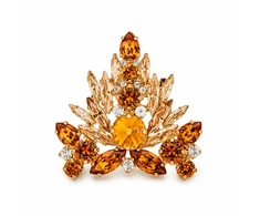 Diamond Sky Jewelry Segė moterims DiamondSky „Kristalo Šakelė II (Light Amber / Topaz / Golden Shadow)“ su Swarovski kristalais