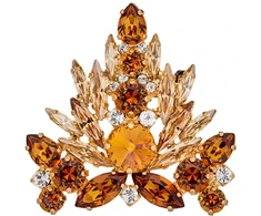 Diamond Sky Jewelry Segė moterims DiamondSky „Kristalo Šakelė II (Light Amber / Topaz / Golden Shadow)“ su Swarovski kristalais