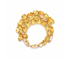 Diamond Sky Jewelry Segė moterims DiamondSky „Kristalo Šakelė (Golden Topaz / Colorado Topaz)“ su Swarovski kristalais