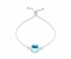 Diamond Sky Jewelry Sidabrinė apyrankė moterims DiamondSky „Glare (Aquamarine)“