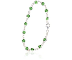 Diamond Sky Jewelry Sidabrinė apyrankė su cirkoniais „Emerald Radiance“