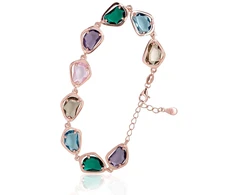 Diamond Sky Jewelry Sidabrinė apyrankė su cirkoniais „Rainbow Drops IV“