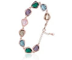 Diamond Sky Jewelry Sidabrinė apyrankė su cirkoniais „Rainbow Drops IV“