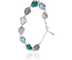 Diamond Sky Jewelry Sidabrinė apyrankė su cirkoniais „Rainbow Drops II“