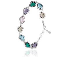Diamond Sky Jewelry Sidabrinė apyrankė su cirkoniais „Rainbow Drops II“