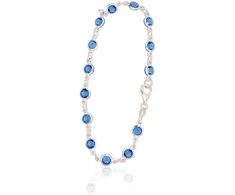 Diamond Sky Jewelry Sidabrinė apyrankė su cirkoniais „Žydrasis Spindesys“