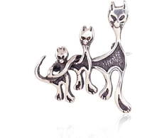 Diamond Sky Jewelry Sidabrinė sagė „Feline Trio“