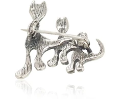Diamond Sky Jewelry Sidabrinė sagė „Feline Trio“