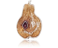 Diamond Sky Jewelry Sidabrinė sagė „Golden Pear II“
