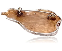Diamond Sky Jewelry Sidabrinė sagė „Golden Pear II“