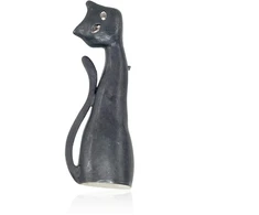 Diamond Sky Jewelry Sidabrinė sagė „Midnight Cat“