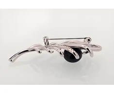 Diamond Sky Jewelry Sidabrinė sagė su cirkoniais ir perlais „Tender Breeze II“