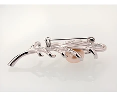 Diamond Sky Jewelry Sidabrinė sagė su cirkoniais ir perlais „Tender Breeze“