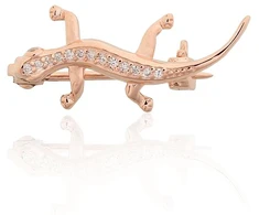 Diamond Sky Jewelry Sidabrinė sagė su cirkoniais „Lizard King II“