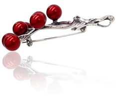 Diamond Sky Jewelry Sidabrinė sagė su perlais „Frost Berry“