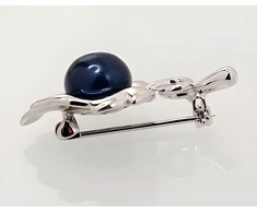 Diamond Sky Jewelry Sidabrinė sagė su perlais „Dewdrop II“
