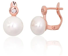 Diamond Sky Jewelry Sidabriniai auskarai su cirkoniais ir perlais „Galos XII“