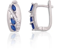 Diamond Sky Jewelry Sidabriniai auskarai su cirkoniais „Midnight Dew II“