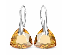 Diamond Sky Jewelry Sidabriniai auskarai „Evening Shine (Golden Shadow)“ su Swarovski® kristalais