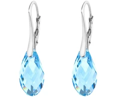 Diamond Sky Jewelry Sidabriniai auskarai „Enchanté (Aquamarine)“ su Swarovski® kristalais
