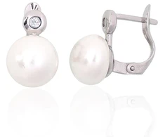 Diamond Sky Jewelry Sidabriniai auskarai su cirkoniais ir perlais „Galos III“