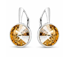 Diamond Sky Jewelry Sidabriniai auskarai „Clarice (Golden Shadow)“ su Swarovski® kristalais