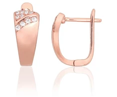 Diamond Sky Jewelry Sidabriniai auskarai su cirkoniais „Golden Cascade III“