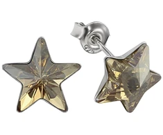Diamond Sky Jewelry Sidabriniai auskarai „Star (Golden Shadow)“ su Swarovski® kristalais