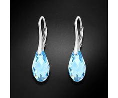 Diamond Sky Jewelry Sidabriniai auskarai „Enchanté (Aquamarine)“ su Swarovski® kristalais