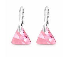 Diamond Sky Jewelry Sidabriniai auskarai moterims DiamondSky „Osiris (Light Rose)“ su Swarovski kristalais