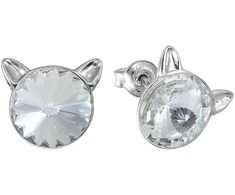 Diamond Sky Jewelry Sidabriniai auskarai „Cat“ su Swarovski® kristalais