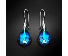 Diamond Sky Jewelry Sidabriniai auskarai „Baroque IV (Meridian Mėlyna)“ su Swarovski® kristalais
