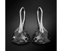 Diamond Sky Jewelry Sidabriniai auskarai „Evening Shine (Sidabrinis Night)“ su Swarovski® kristalais